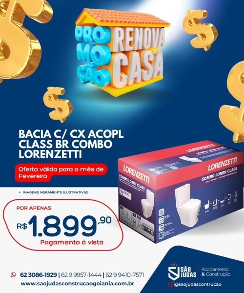 BACIA C/ CX ACOPL CLASS BR COMBO LORENZETTI